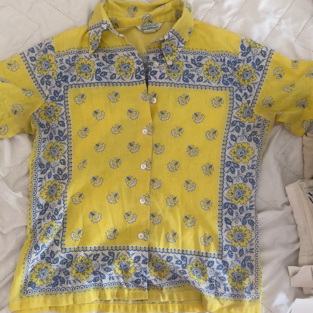 Vintage paisley print collared shirt